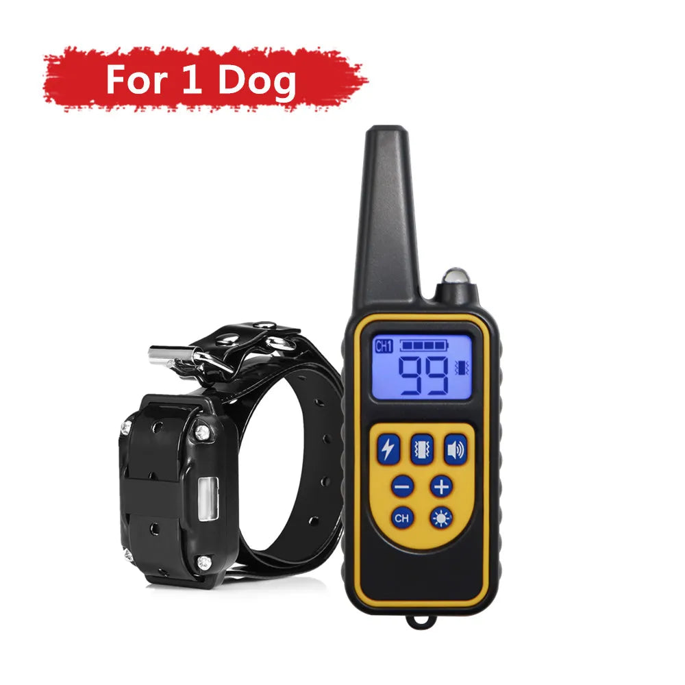 Collar de Entrenamiento Eléctrico para Perros - Recargable Impermeable con Control Remoto