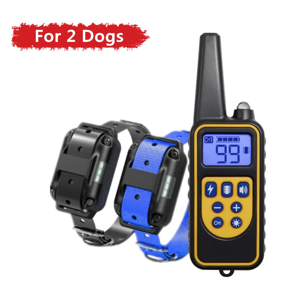 Collar de Entrenamiento Eléctrico para Perros - Recargable Impermeable con Control Remoto