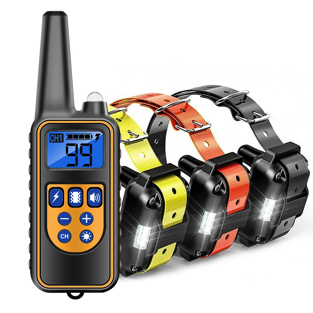 Collar de Entrenamiento Eléctrico para Perros - Recargable Impermeable con Control Remoto