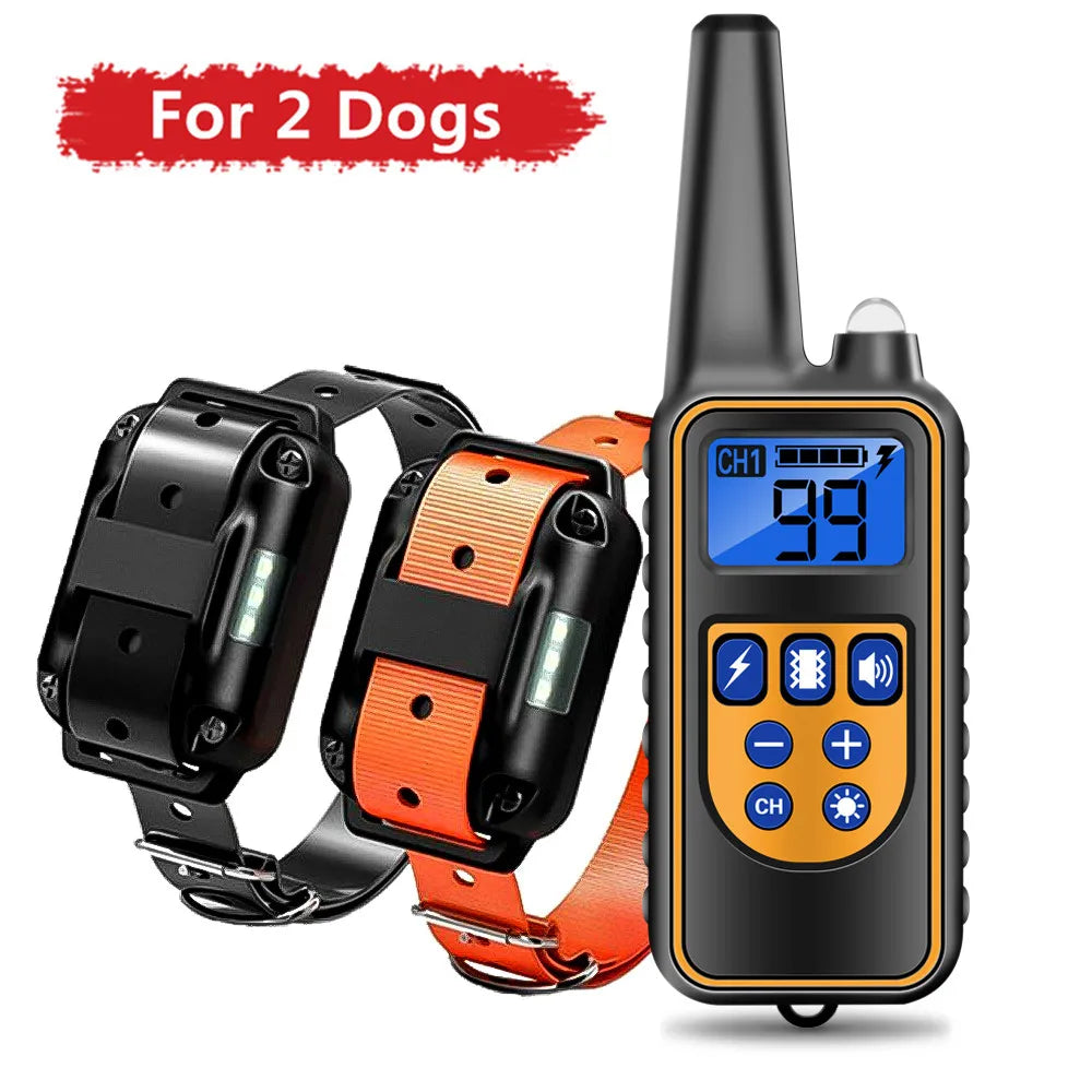 Collar de Entrenamiento Eléctrico para Perros - Recargable Impermeable con Control Remoto