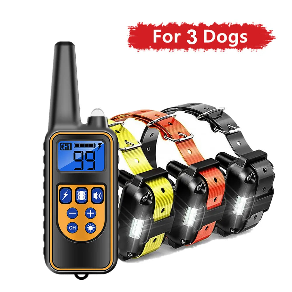 Collar de Entrenamiento Eléctrico para Perros - Recargable Impermeable con Control Remoto