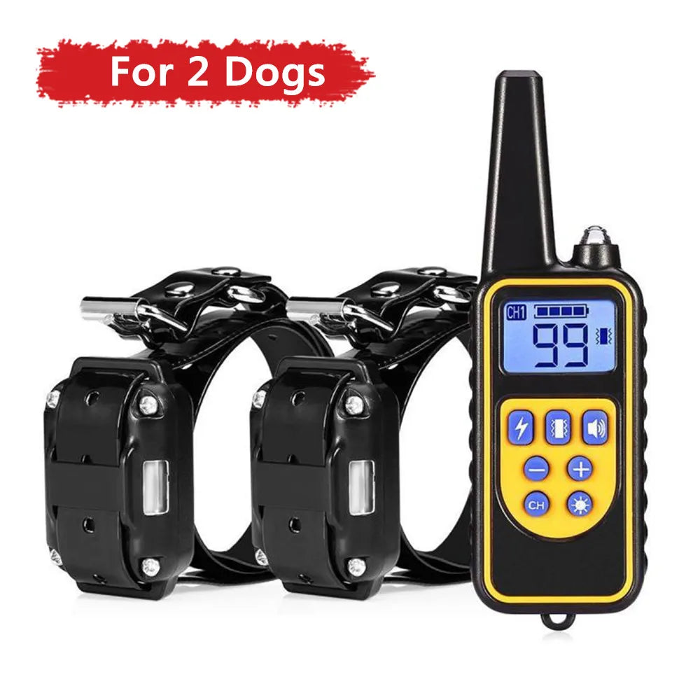 Collar de Entrenamiento Eléctrico para Perros - Recargable Impermeable con Control Remoto