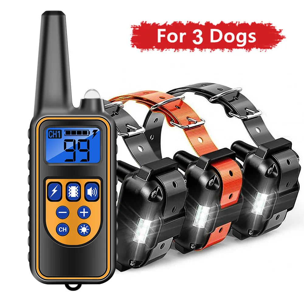Collar de Entrenamiento Eléctrico para Perros - Recargable Impermeable con Control Remoto