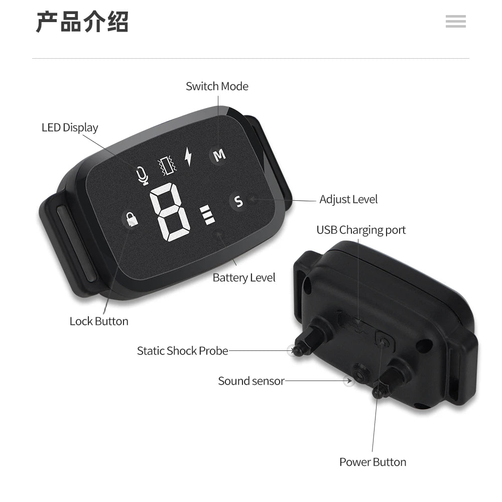 Collar de Entrenamiento Eléctrico para Perros - Recargable Impermeable con Control Remoto