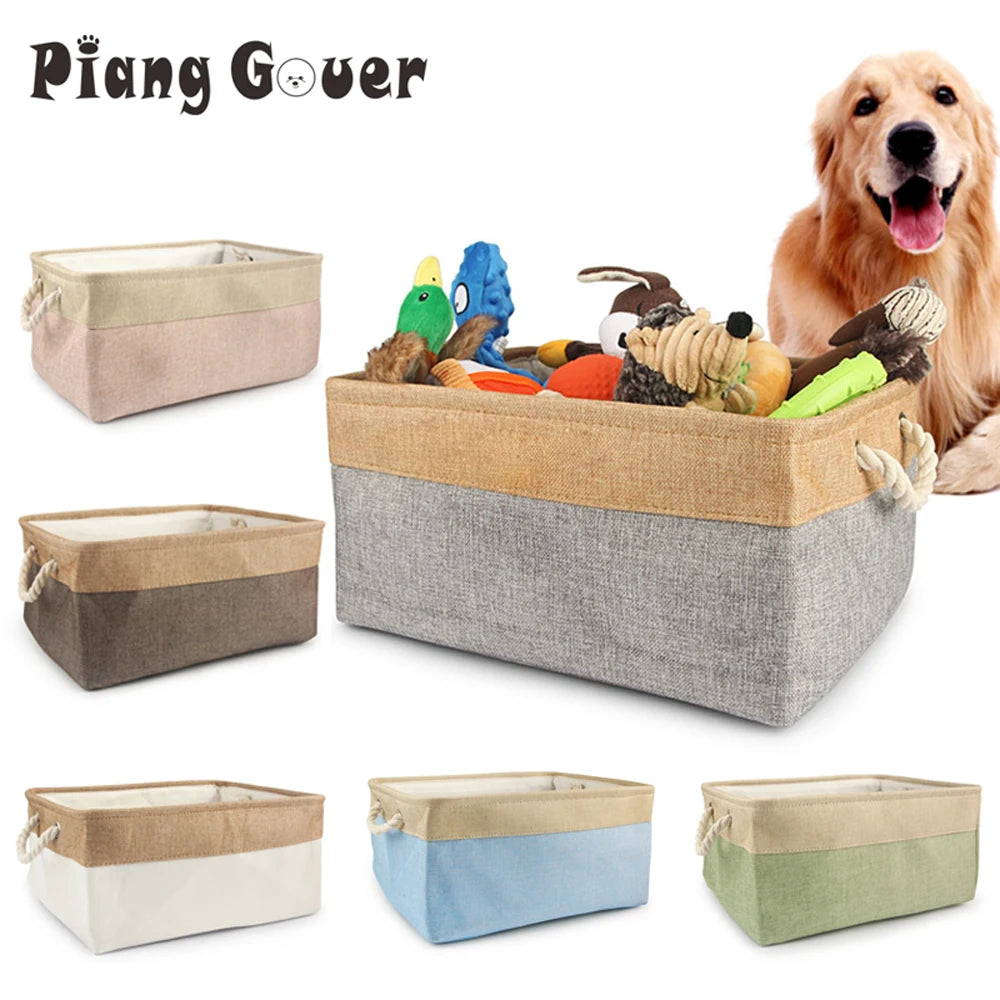Cesta de Almacenamiento para Mascotas - Organizador Plegable de Juguetes y Accesorios