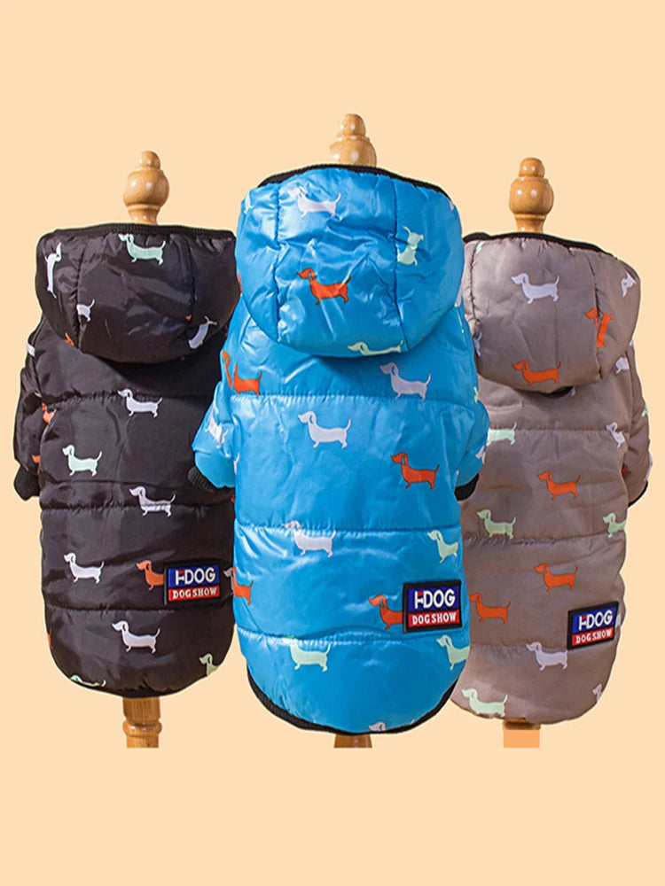 Chaqueta Acolchada con Capucha para Perros - Con Anilla para Correa Integrada