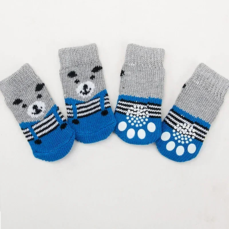 Calcetines Antideslizantes para Perros - Pack de 4 Unidades con Diseños Adorables