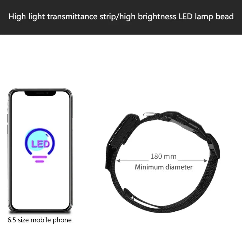 Collar LED Programable para Perros - Pantalla Multicolor Personalizable