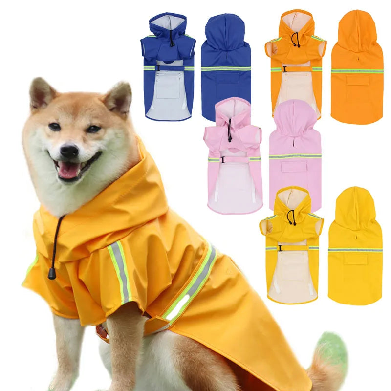 Chubasquero Impermeable para Perros con Capucha - Reflectante y Cortavientos