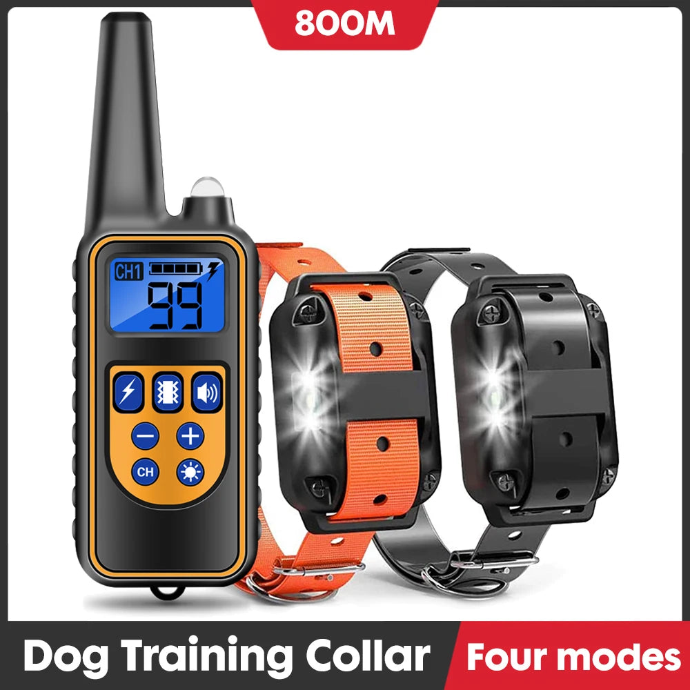 Collar de Entrenamiento Eléctrico para Perros - Recargable Impermeable con Control Remoto