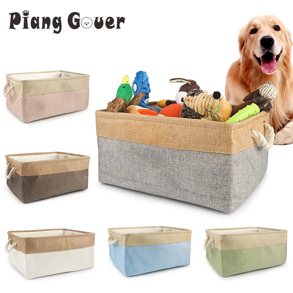Cesta de Almacenamiento para Mascotas - Organizador Plegable de Juguetes y Accesorios