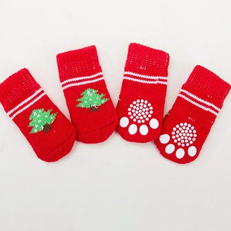 Calcetines Antideslizantes para Perros - Pack de 4 Unidades con Diseños Adorables