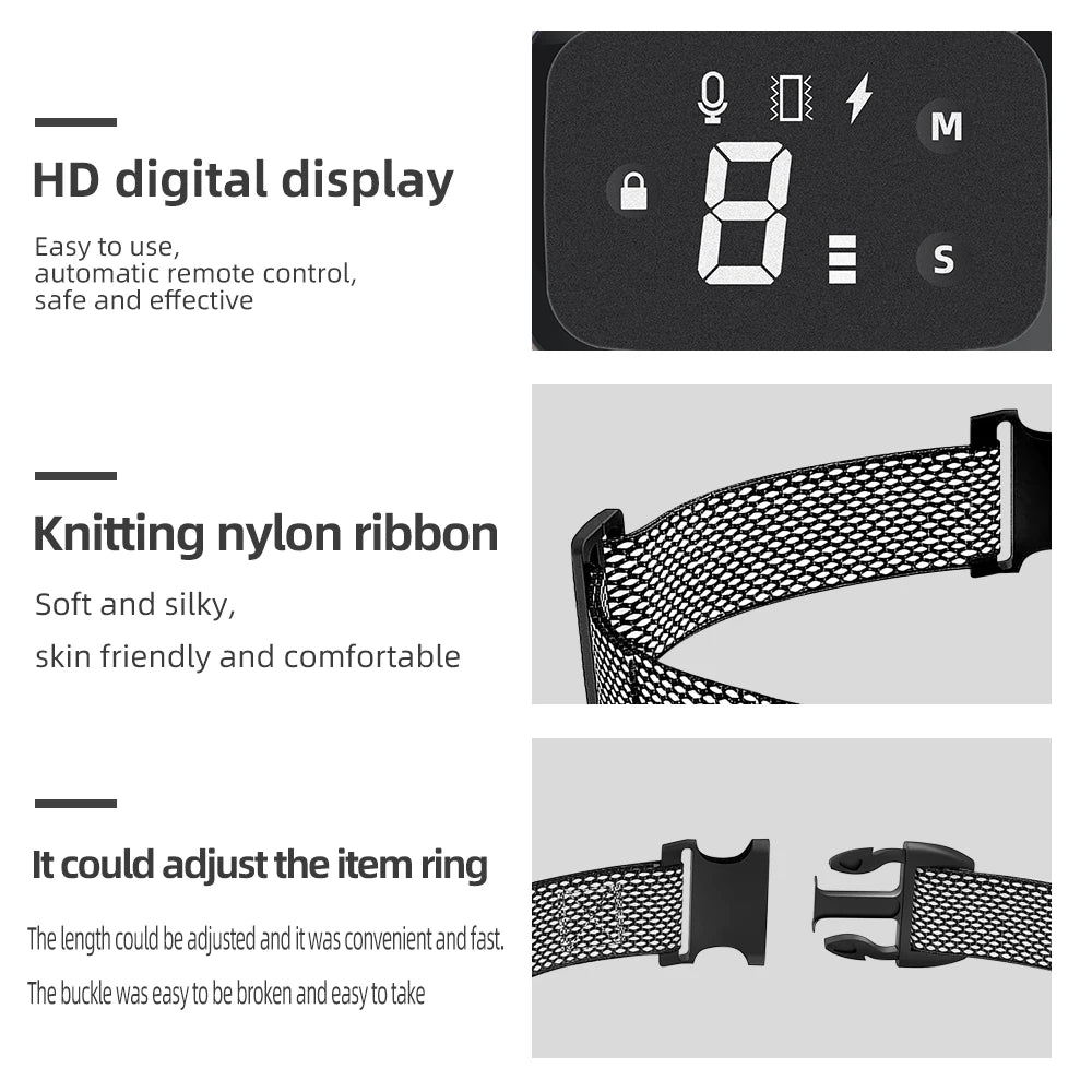 Collar de Entrenamiento Eléctrico para Perros - Recargable Impermeable con Control Remoto