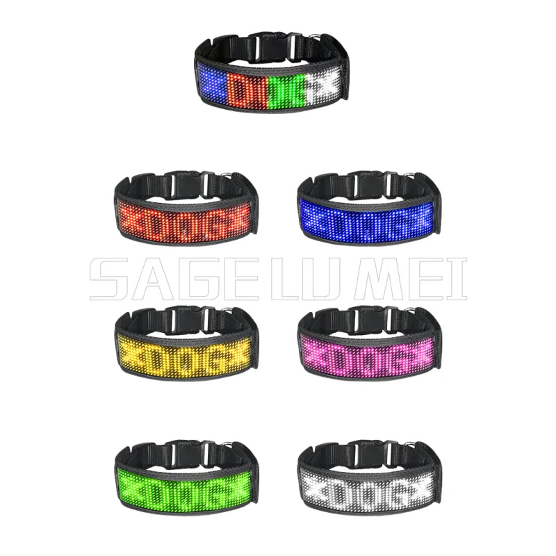 Collar LED Programable para Perros - Pantalla Multicolor Personalizable