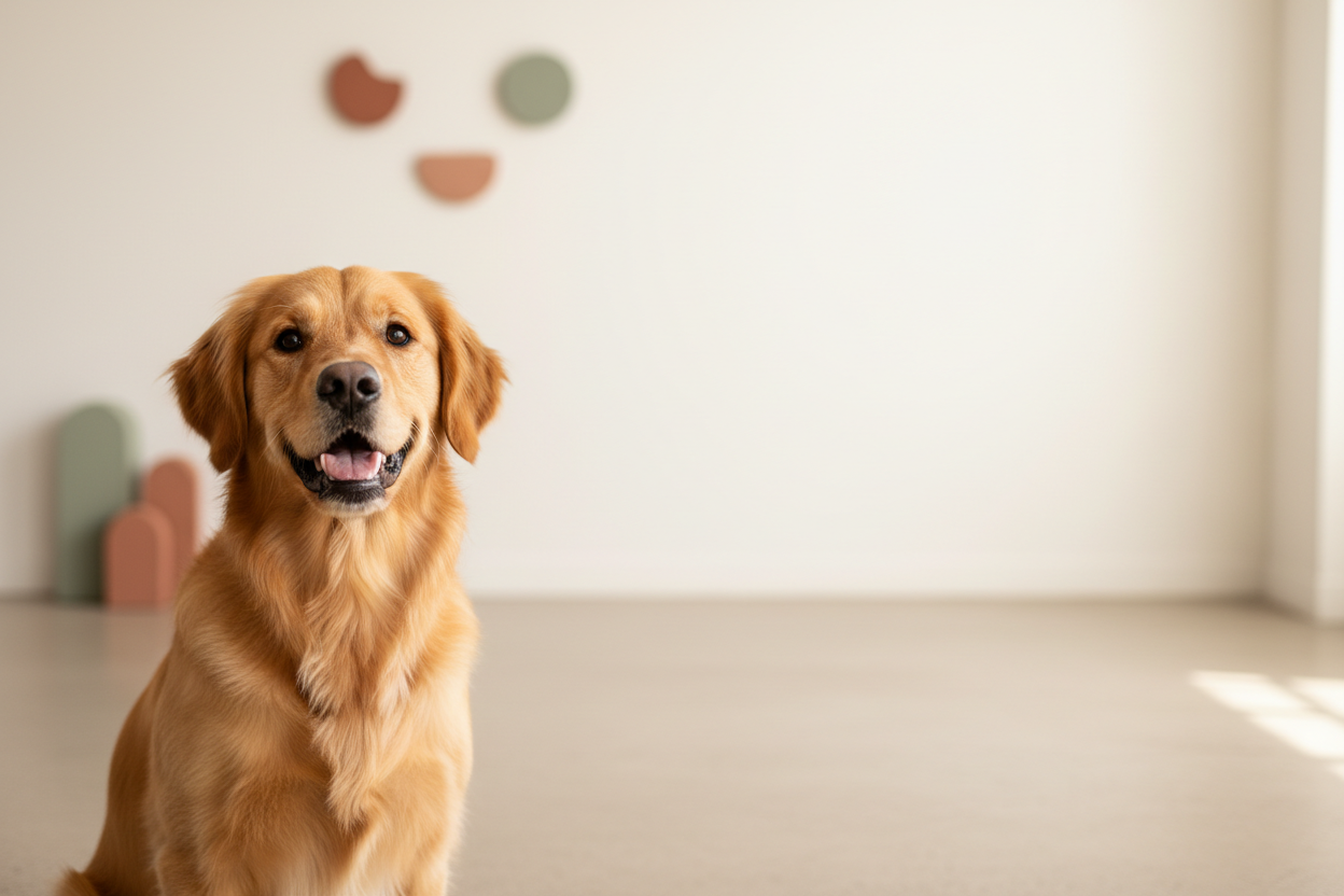 Imagen minimalista de perro para portada