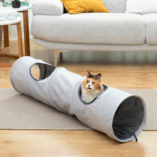 Túnel Plegable para Mascotas - Juguete Interactivo para Gatos y Perros Pequeños