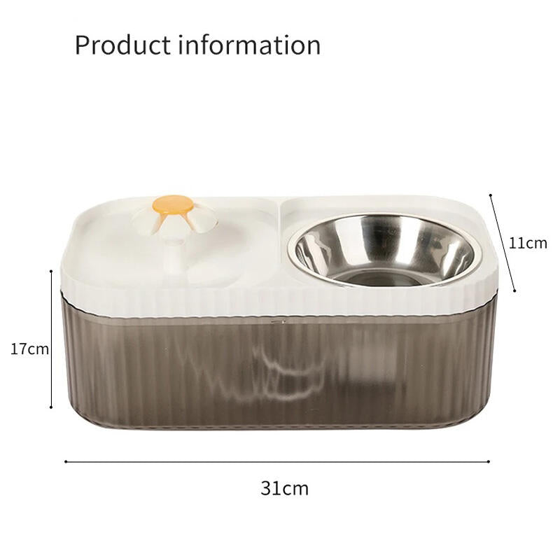 Comedero y Bebedero Automático con Fuente para Mascotas - Dispensador Doble