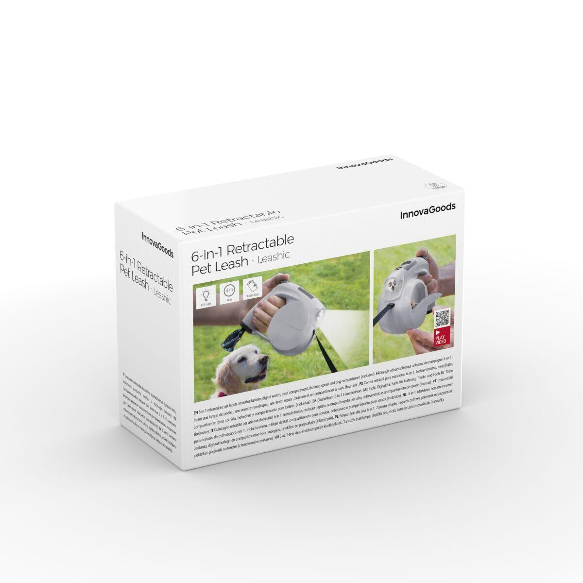 Correa Retráctil 6 en 1 para Perros - Multifuncional con Linterna y Dispensador